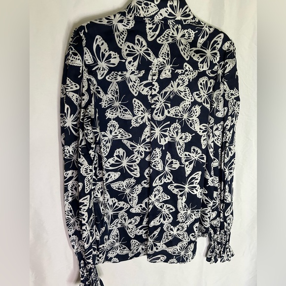 NWOT KATE SPADE NEW YORK Spring Flight Voile Shirt - Navy & White - Picture 5 of 5